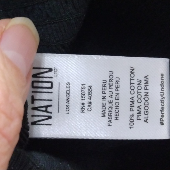 NATION LTD DELLA SMOCKED CBLACK COMBO TEE. SIZE MED - Picture 7 of 7